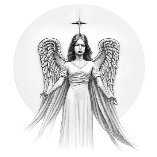 angel ascension tattoo design idea