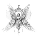 angel ascension tattoo design idea