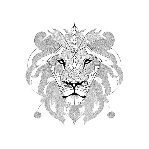 Lion zen tangle tattoo design idea