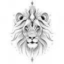Lion zen tangle tattoo design idea