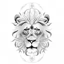 Lion zen tangle tattoo design idea