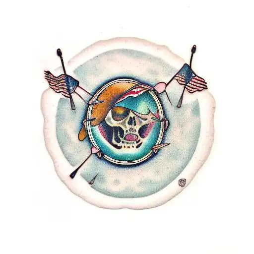tortuga drummer  tattoo design idea