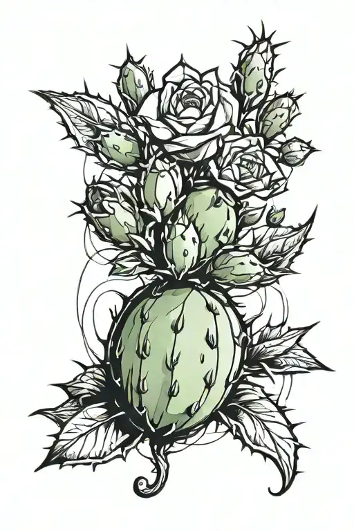 prickly pear tattoo design idea