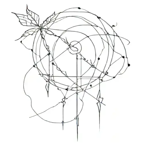 " attached to nothing, connected to everything" fine line design tattoo  tattoo design idea