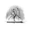 weeping willow tree tattoo design idea