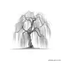 weeping willow tree tattoo design idea