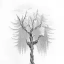 weeping willow tree tattoo design idea