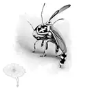 ladybug, bunny, larkspur, holly tattoo design idea