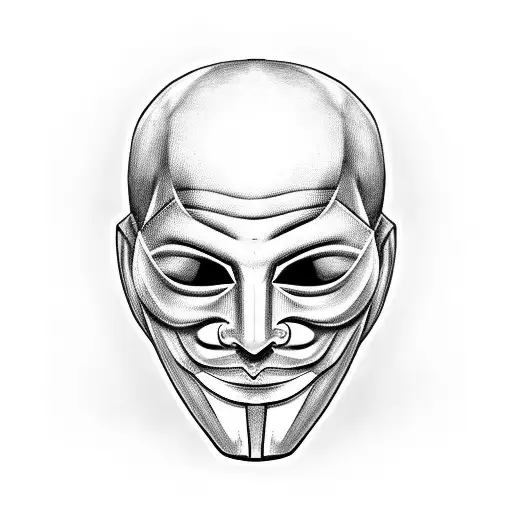 anonymous mask  tattoo design idea