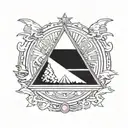 A surreal fusion of Pink Floyd's iconic prism from 'Dark Side of the Moon' album cover and the Liverpool FC logo, symbolizing the client's love for both tattoo design idea