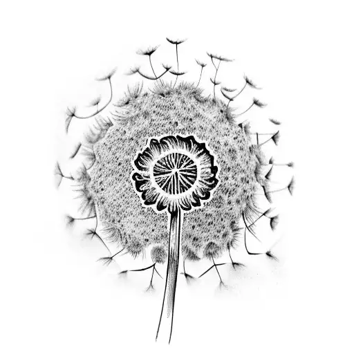 Dainty Dandelion with the quote "wishing on everyone" tattoo design idea