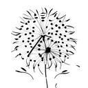 Dainty Dandelion with stem tattoo design idea