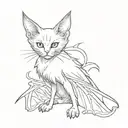 black cat bat wings tattoo design idea