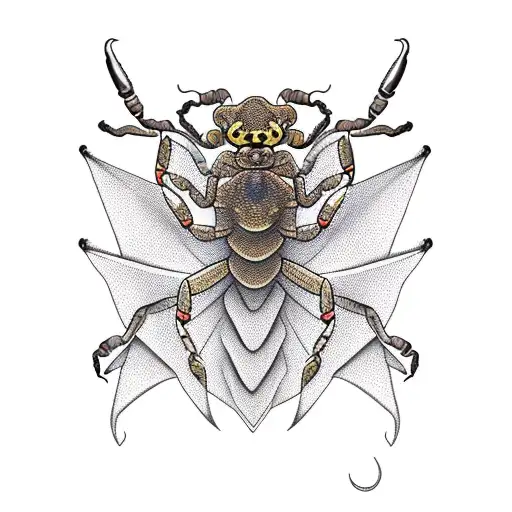Scorpion with dragon tattoo design idea