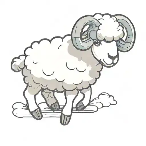 Cute sheep playing with Nintendo gameboy color with a dust cloud above the head  tattoo design idea