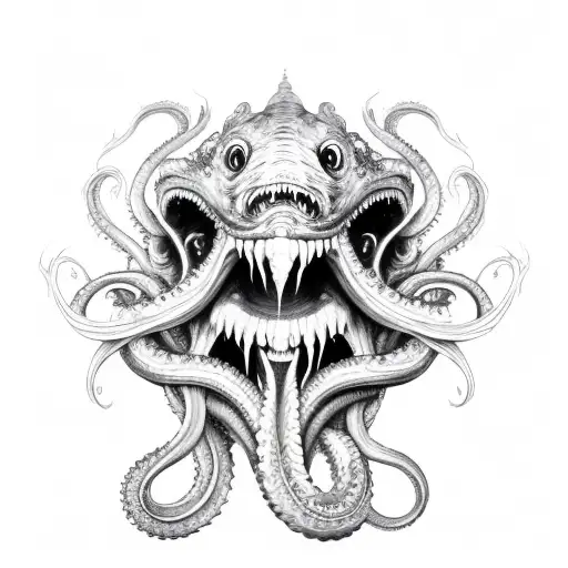 scary kraken monster tattoo design idea