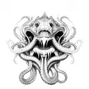 scary kraken monster tattoo design idea