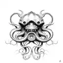 scary kraken monster tattoo design idea
