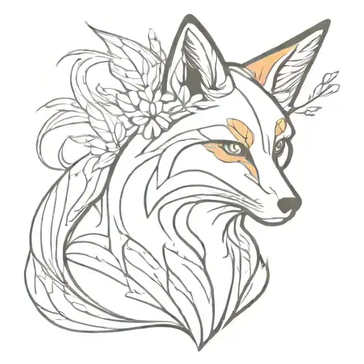 Fox Spirit bust  tattoo design idea