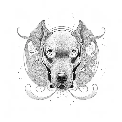 pata de cachorro com ramos  tattoo design idea