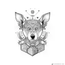 pata de cachorro com ramos  tattoo design idea