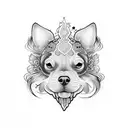 pata de cachorro com ramos  tattoo design idea