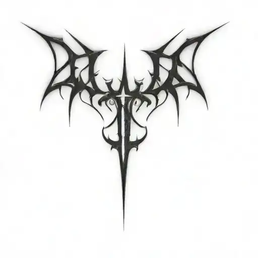 the logo of a black metal band tattoo design idea