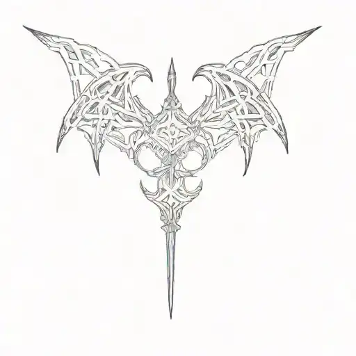 the logo of a black metal band with black color inside tattoo design idea