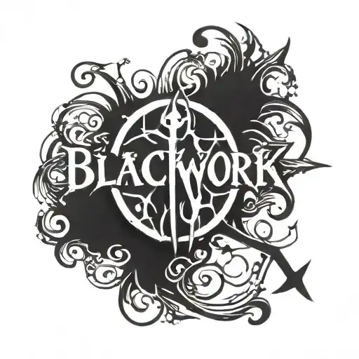 the logo of a black metal band tattoo design idea