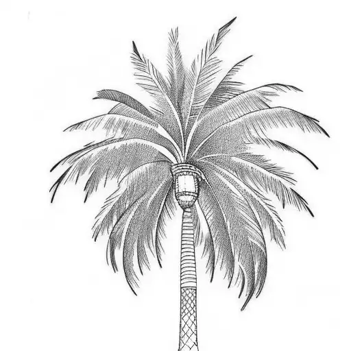 Palm Tree with Chain tattoo design idea