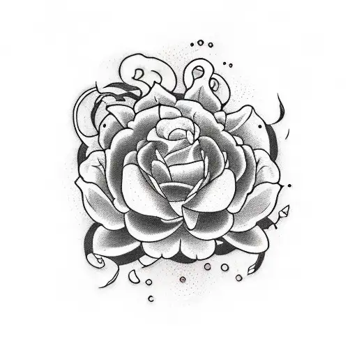 DIR AND GREY style tattoo with Lorna Shore influences tattoo design idea