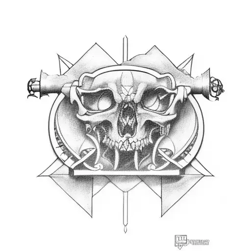 DIR AND GREY style tattoo with Lorna Shore influences tattoo design idea