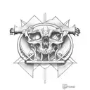 DIR AND GREY style tattoo with Lorna Shore influences tattoo design idea