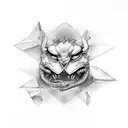 DIR AND GREY style tattoo with Lorna Shore influences tattoo design idea