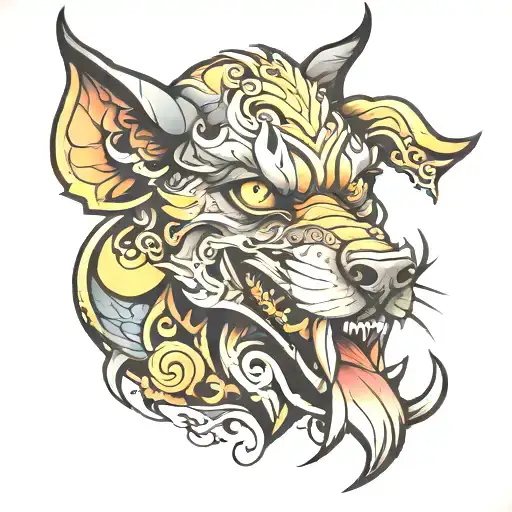 Mad dog tattoo design idea