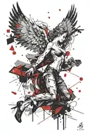 Angel falling tattoo design idea
