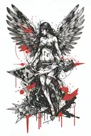 Angel falling tattoo design idea
