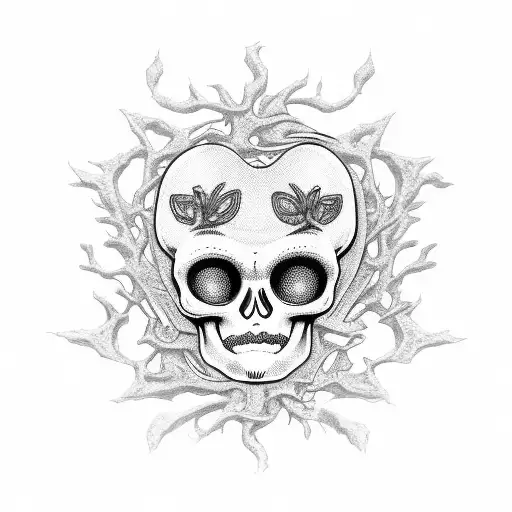 soulmate skeletons dancing tattoo design idea