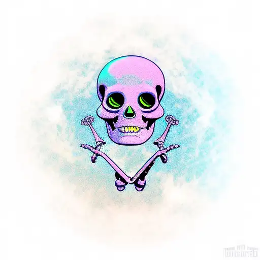 soulmate skeletons dancing tattoo design idea