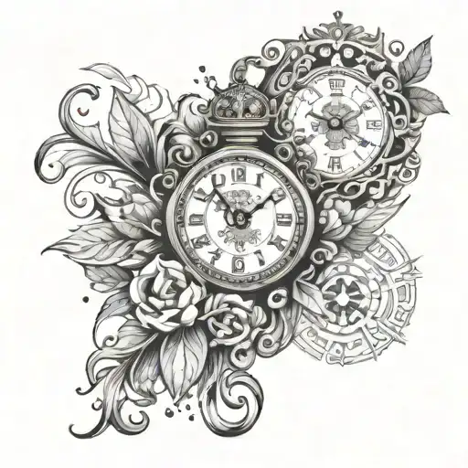 ocianic fir of cape verde, china, clock, eletronic tattoo design idea