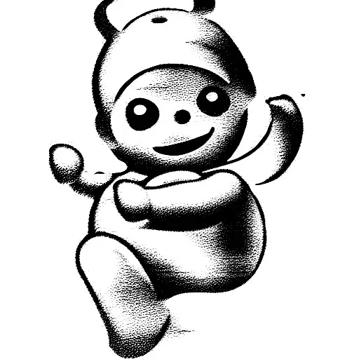 teletubbie and lawn tattoo design idea