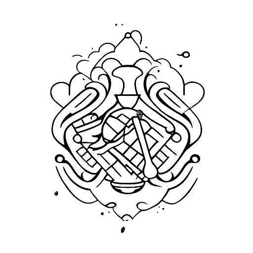 wine glass with the number 415 tattoo design idea