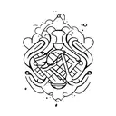 wine glass with the number 415 tattoo design idea