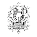 wine glass with the number 415 tattoo design idea