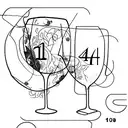 wine glass with the number 415 tattoo design idea