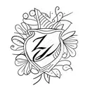 wine glass with the number 415 tattoo design idea