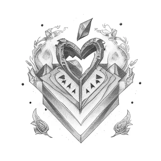 Broken heart with text Merlin tattoo design idea