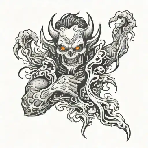 lost soul,demon, remember your mistakes tattoo design idea
