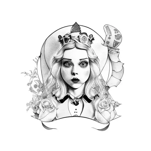 Alice in Wonderland tattoo design idea