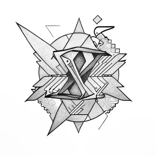 Sparrow with name NASSAJ  tattoo design idea